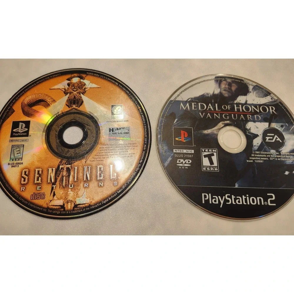 Lot of 2 PlayStation 2 Games Medal Of Honor Vanguard  & Sentinel Returns Tested